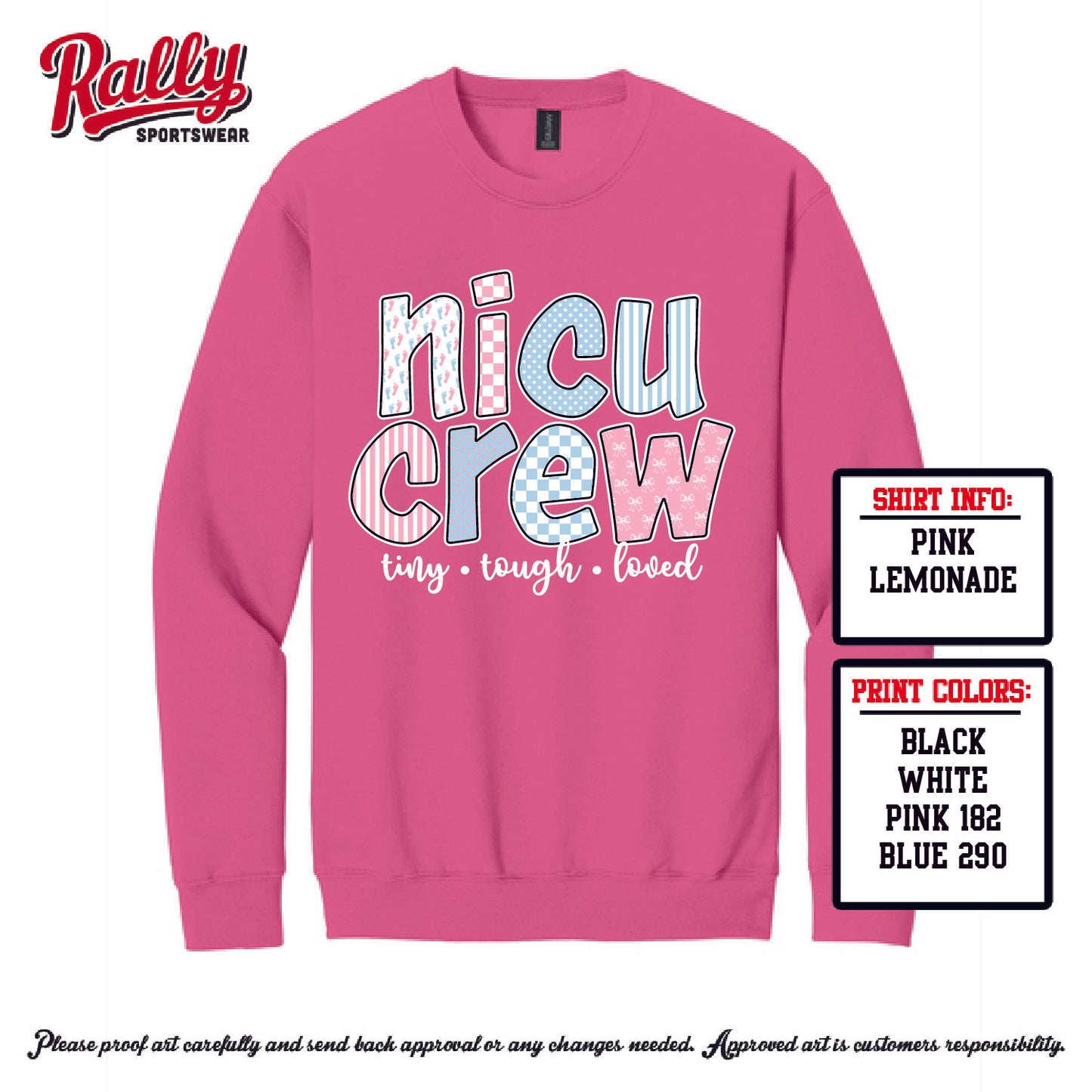 NICUCREW - Pink Crewneck
