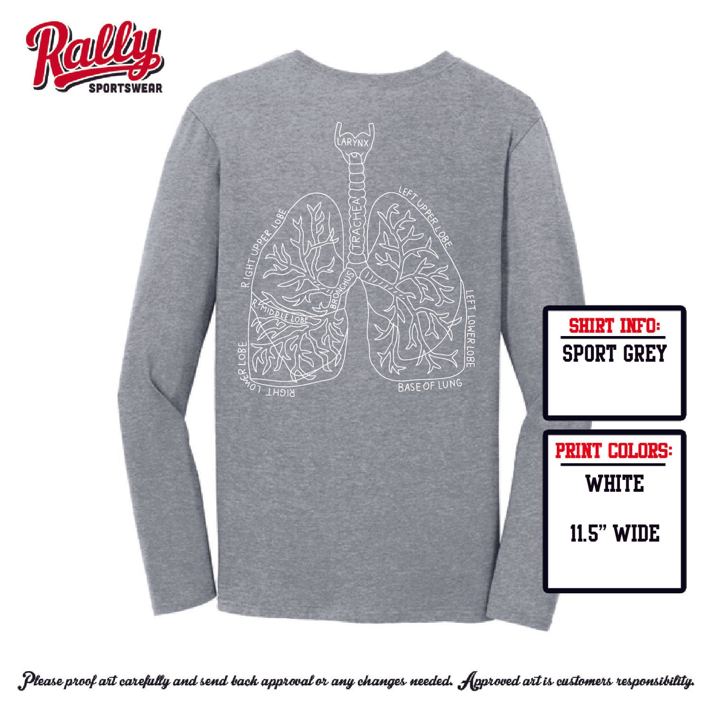 BUMCR - Baylor UMC Respiratory LS Tee - Grey