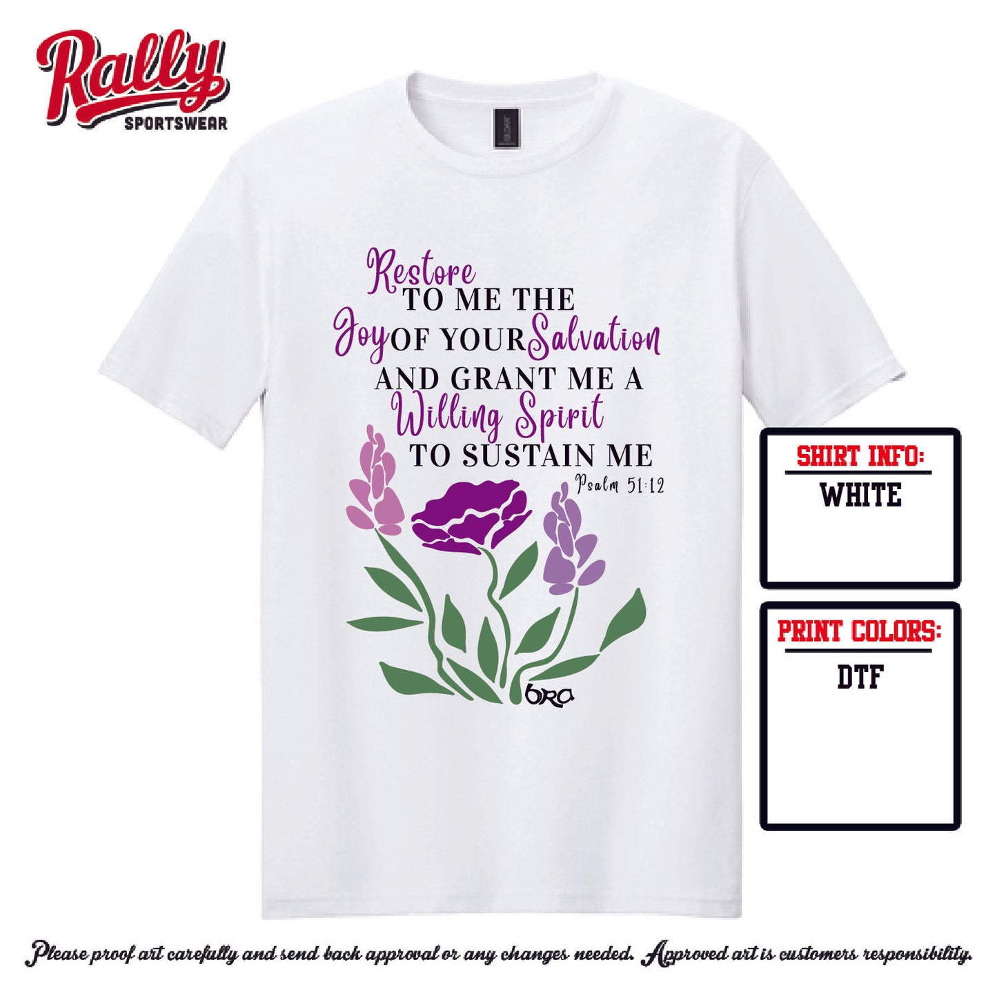 BRA25 - Psalm 51:12 (Various Colors and Styles)