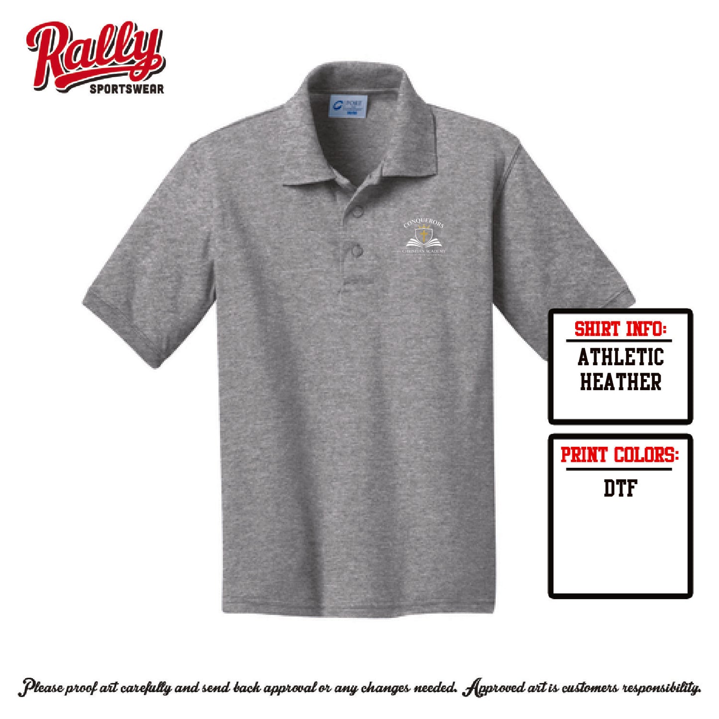 CONQ26 - Conquerors Polo - Light Grey