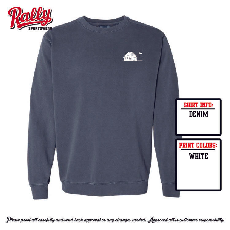 TGH25 -The Golf House - Denim Comfort Color Crew - Adult