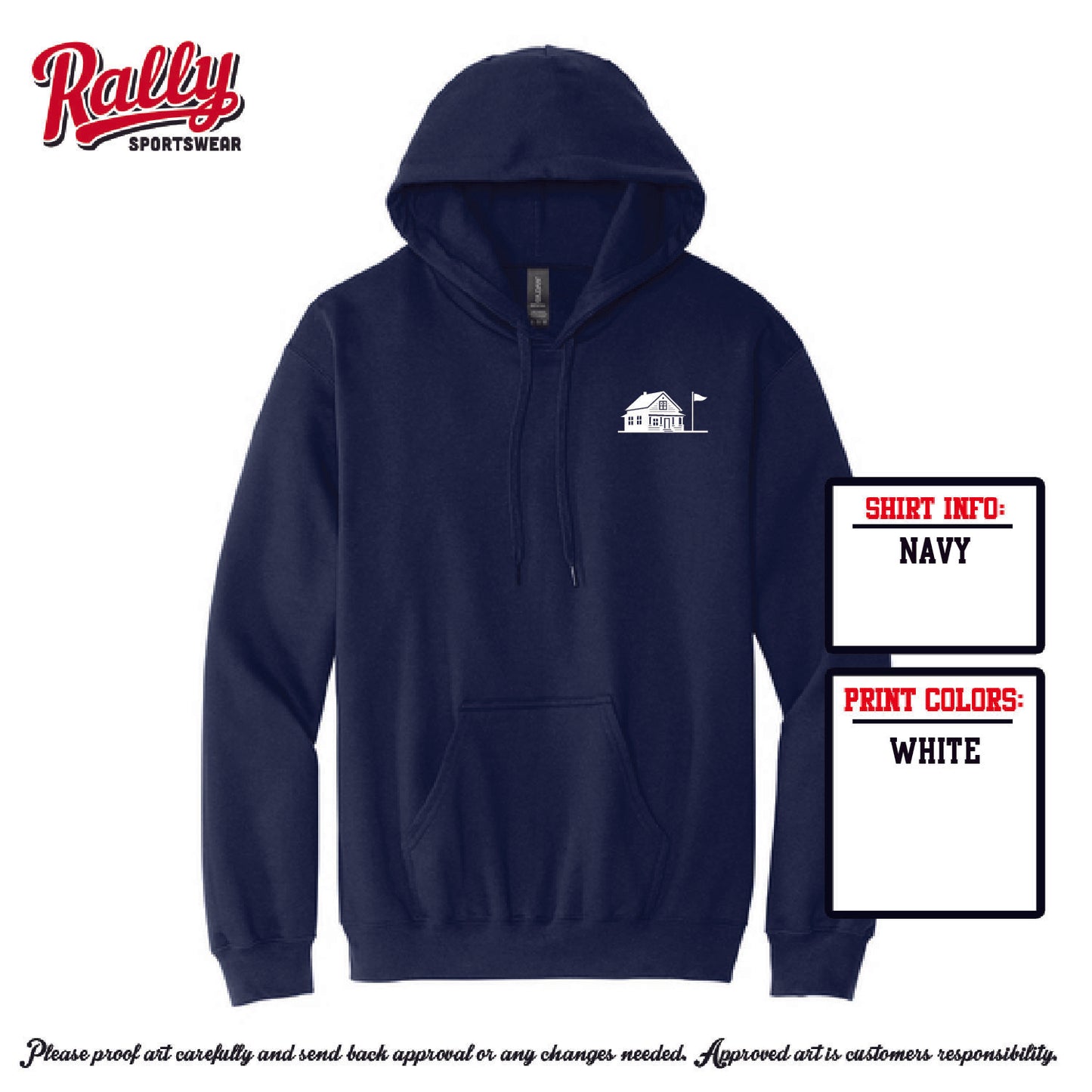 TGH25 -The Golf House - Navy Hoodie - Adult