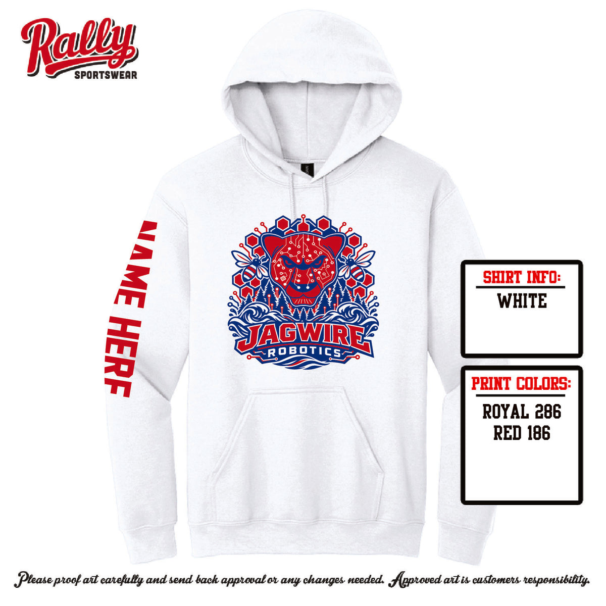 HJWRP27 - Jagwire Robotics Parent Hoodie WITH NAME