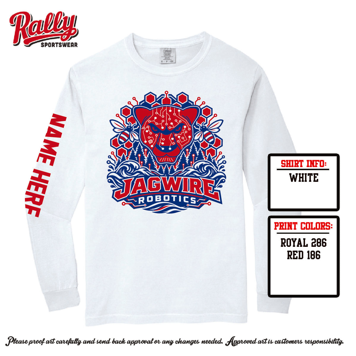 HJWRP27 - Jagwire Robotics Parent Shirt Long Sleeve WITH NAME