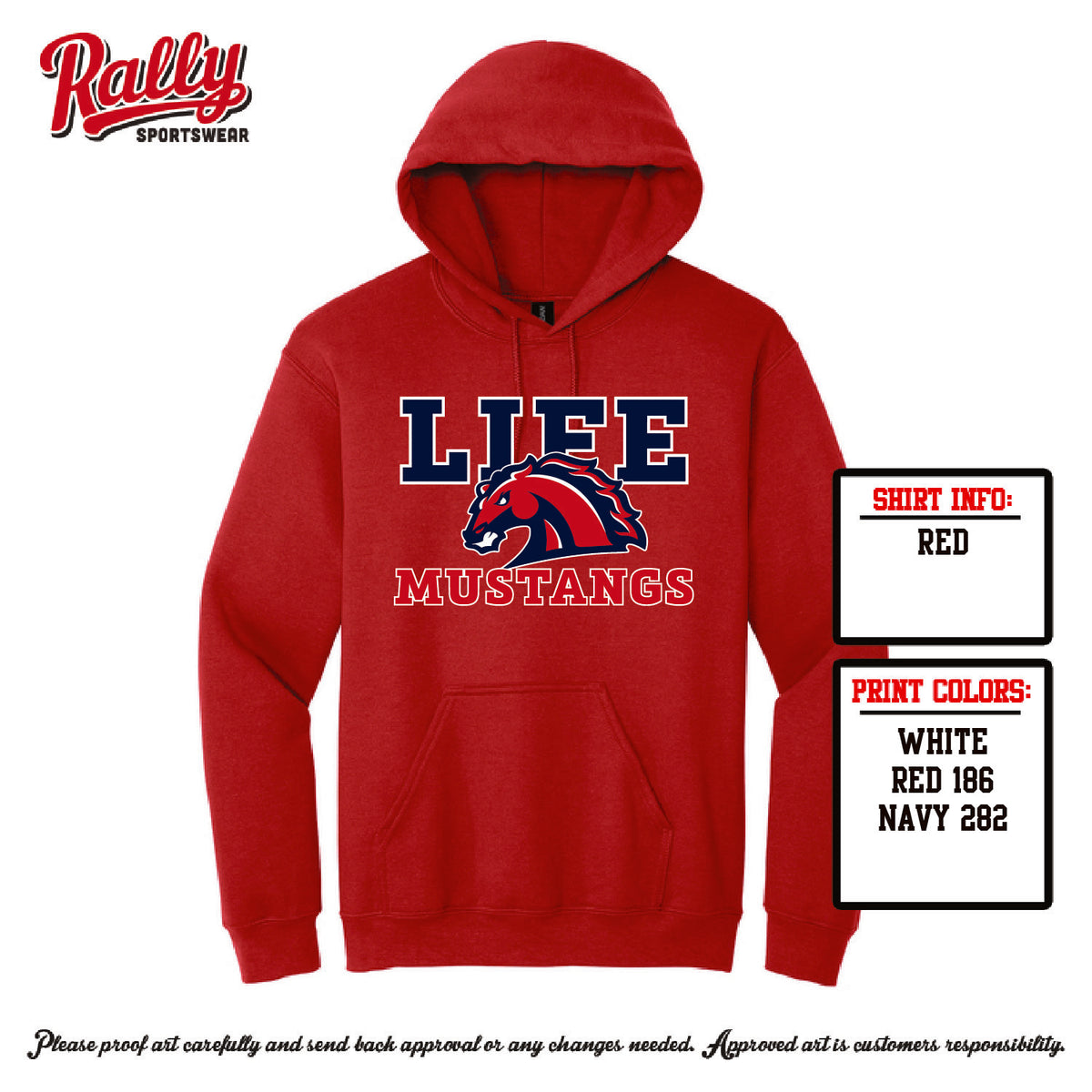 LMSW26 - Mustangs Red Hoodie