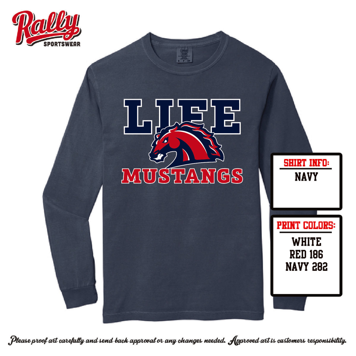LMSW26 - Mustang Navy LS Comfort Color