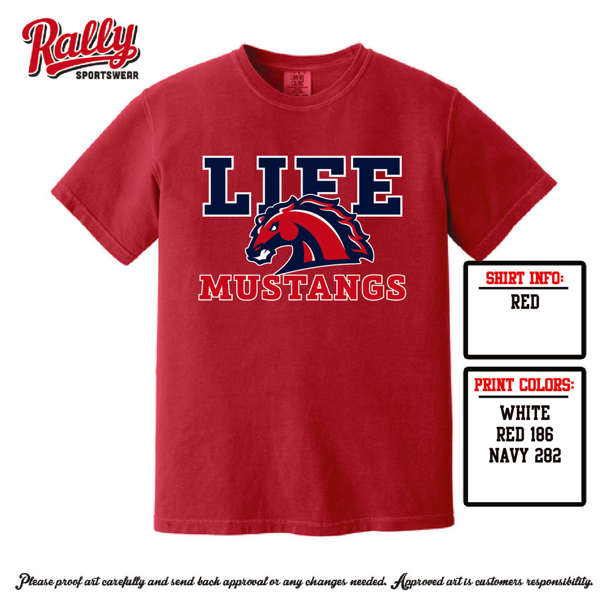 LMSW26 - Mustang Red SS Tee (Various Material)