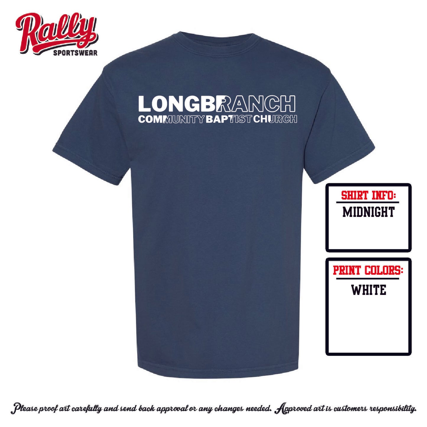 LCBC25 - Logo Tee - Navy Comfort Color SS