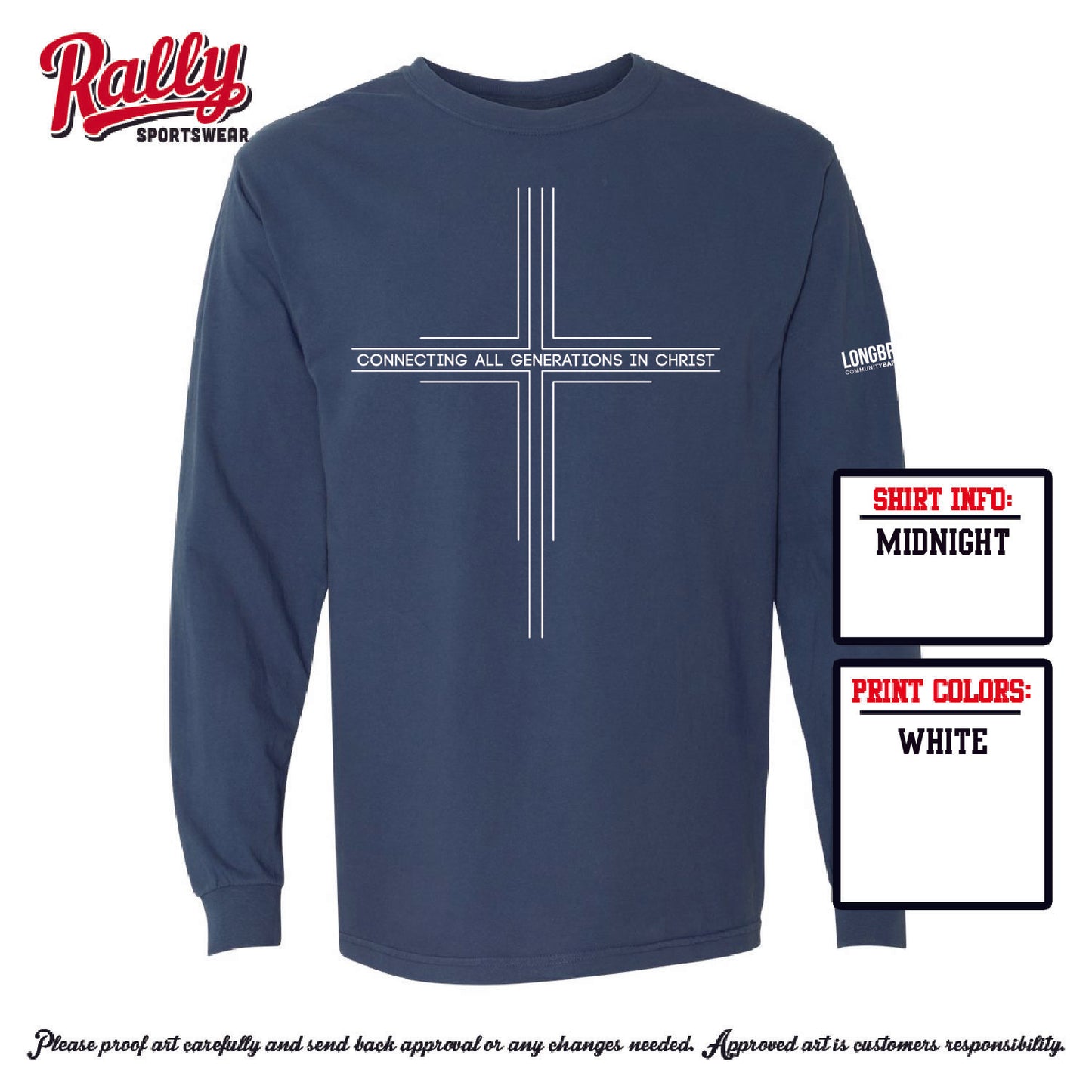 LCBC25 - Generations Tee - Navy Comfort Color LS
