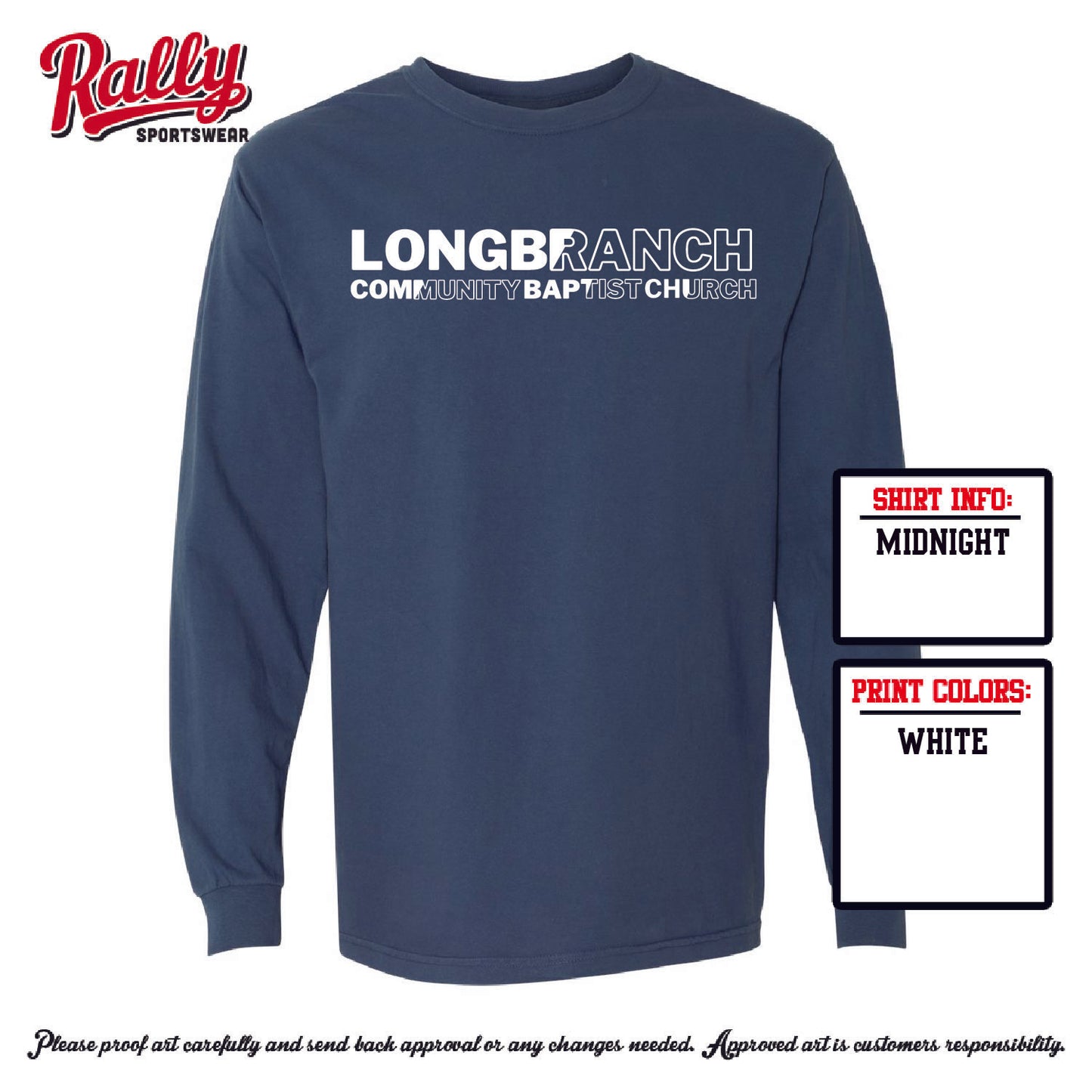 LCBC25 - Logo Tee - Navy Comfort Color LS