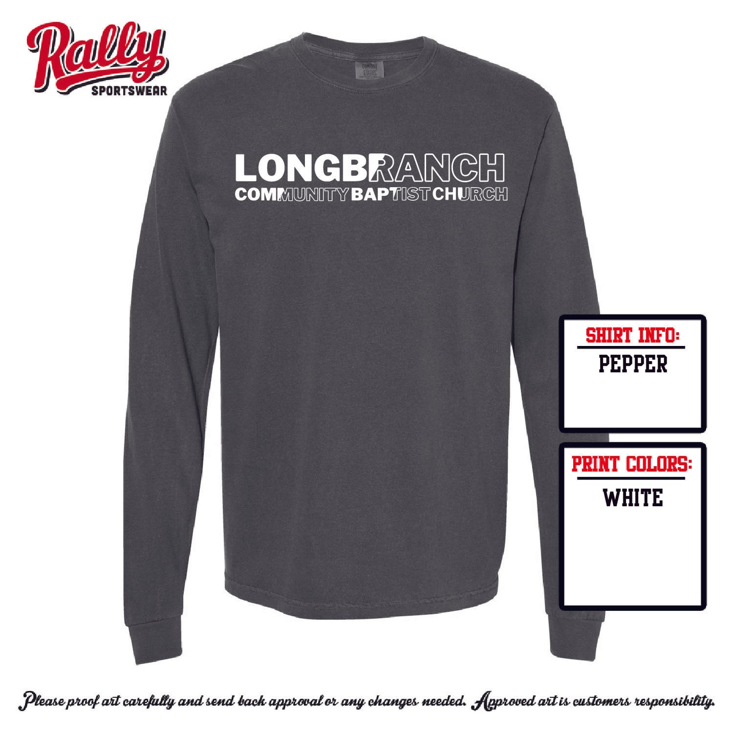 LCBC25 - Logo Tee - Grey Comfort Color LS
