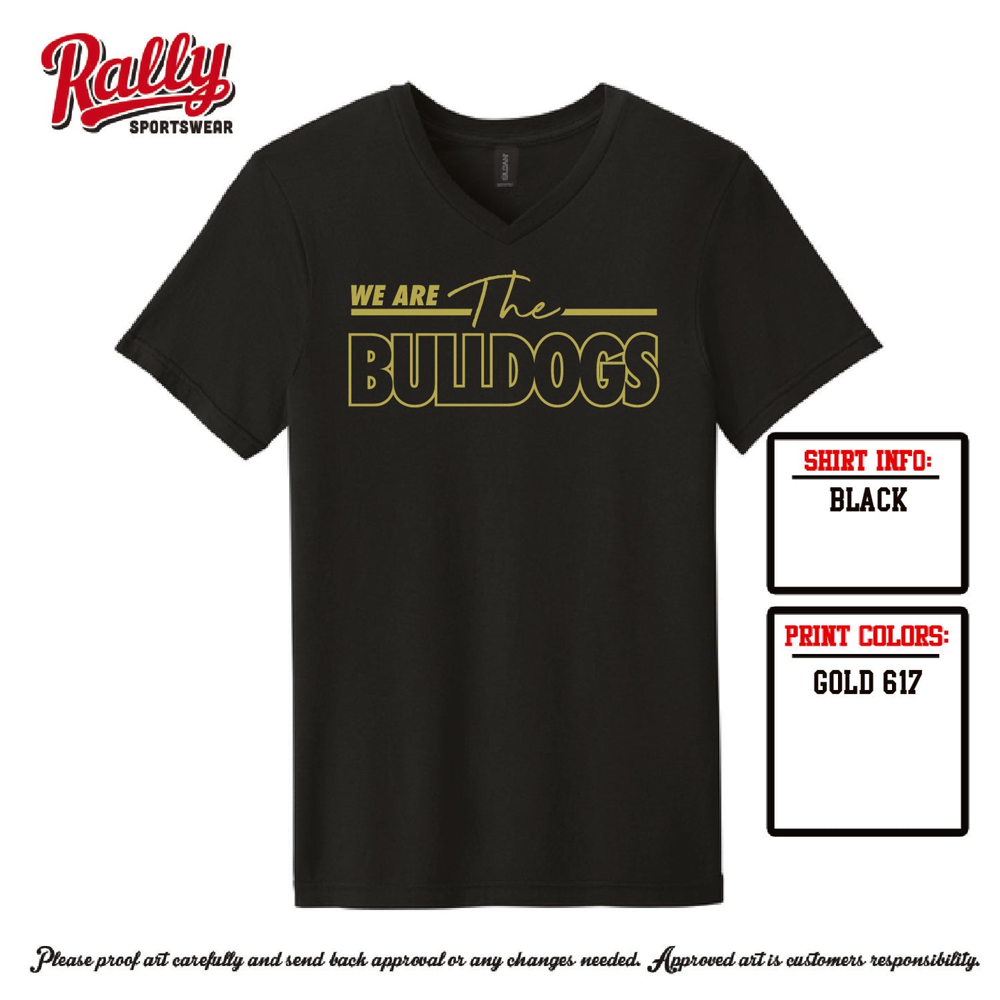 PALMER26 - Black SS V-Neck Tee