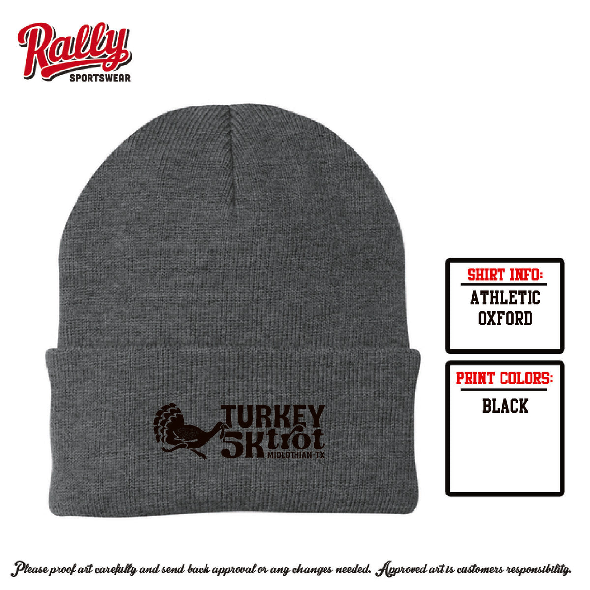 MTT26 - Midlothian Turkey Trot Grey Beanie