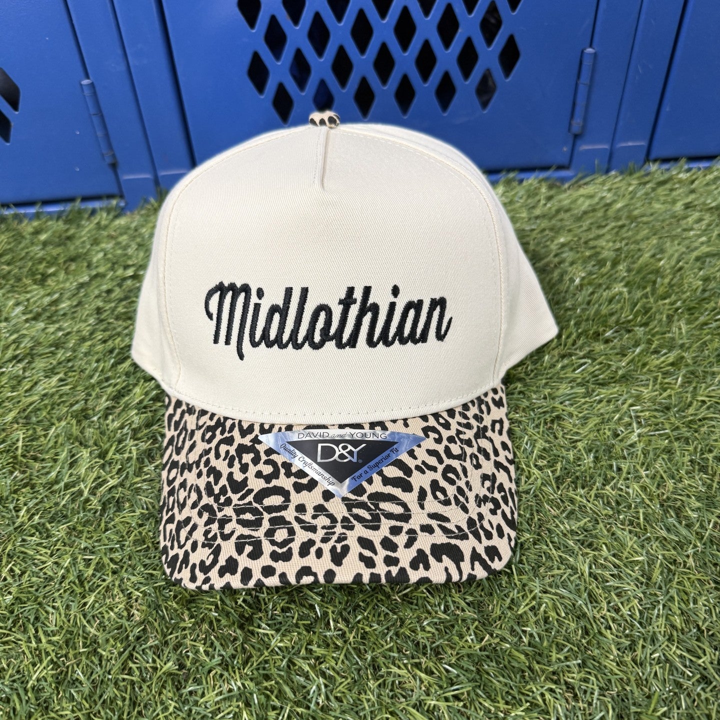 MHS BLACK Scripty Hat Leopard Bill