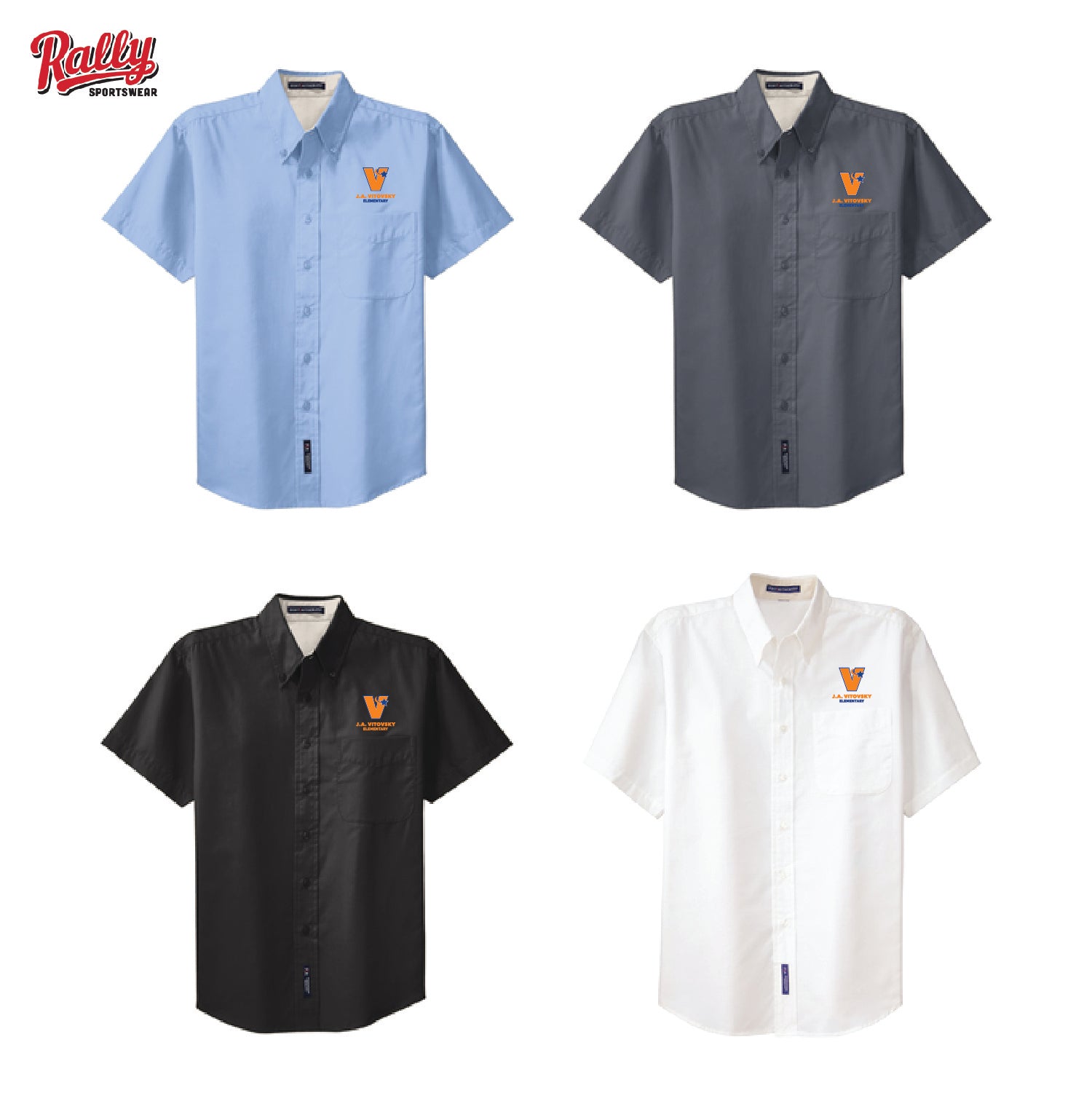 JAV Emb - Short Sleeve Button Up (Mens) – RallySportswear