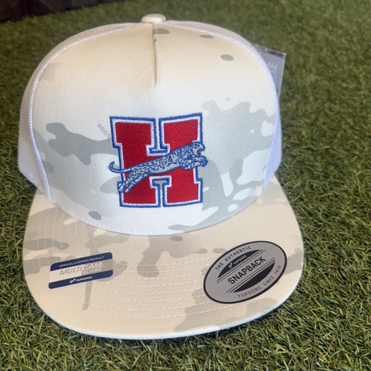 Grey/White Camo Heritage YUPOONG Snapback hat