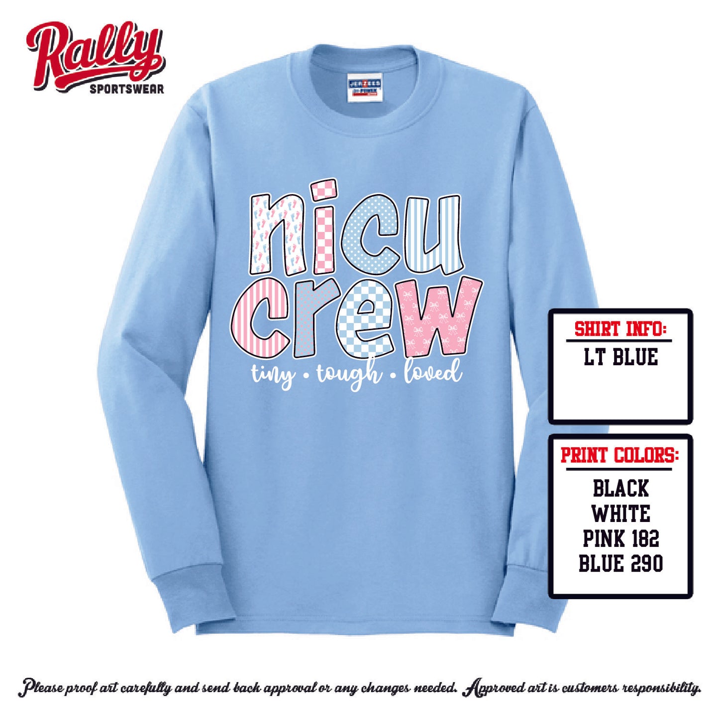 NICUCREW - LS Light Blue Tee