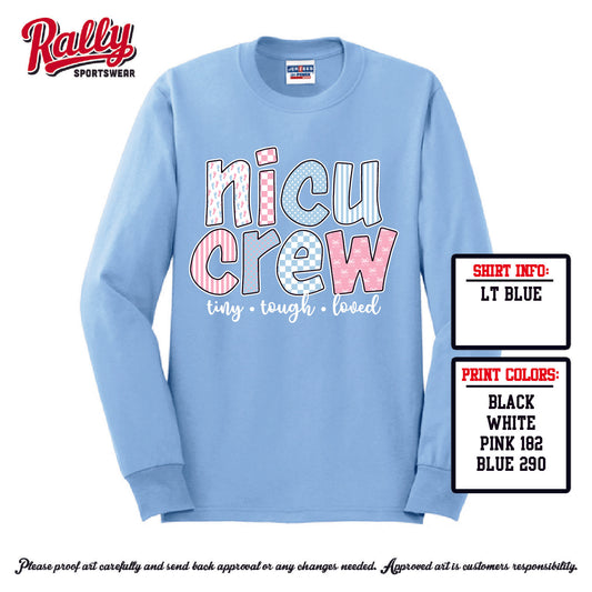 NICUCREW - LS Light Blue Tee