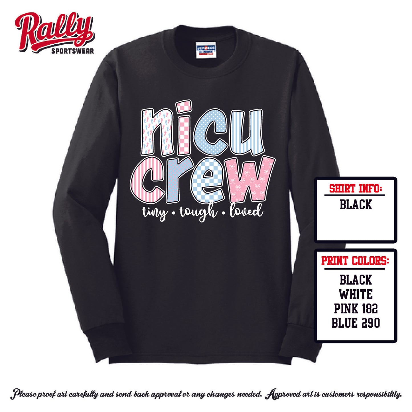 NICUCREW - LS Black Tee