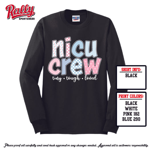 NICUCREW - LS Black Tee