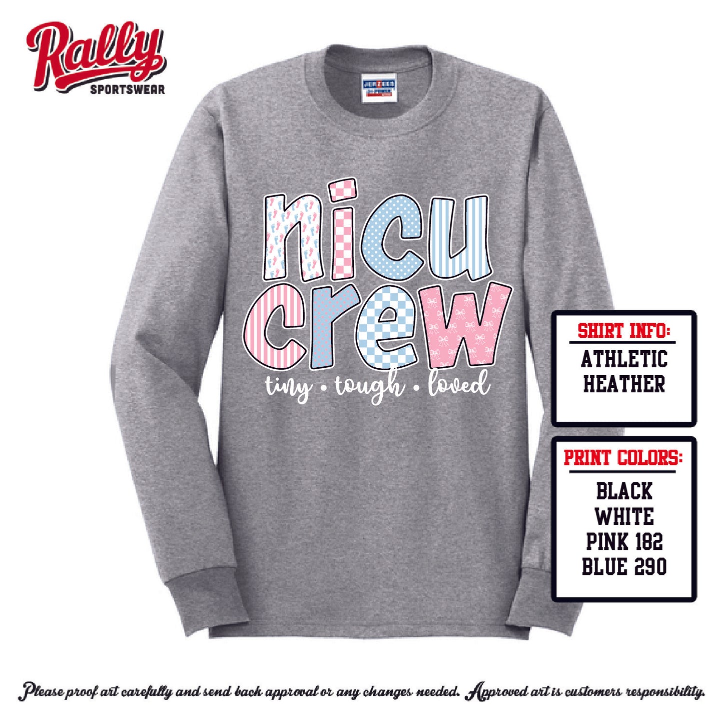 NICUCREW - LS Athletic Heather Tee
