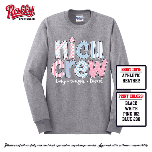 NICUCREW - LS Athletic Heather Tee