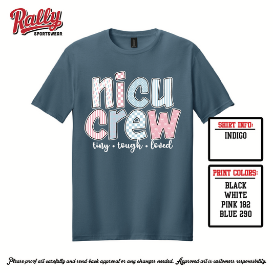 NICUCREW - SS Indigo Tee