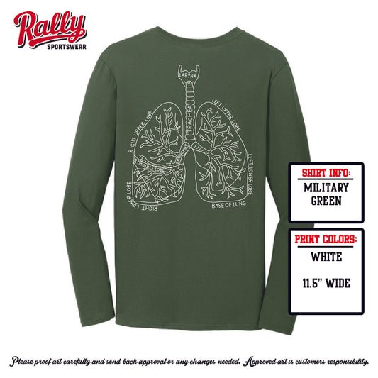 BUMCR - Baylor UMC Respiratory LS Tee - Green