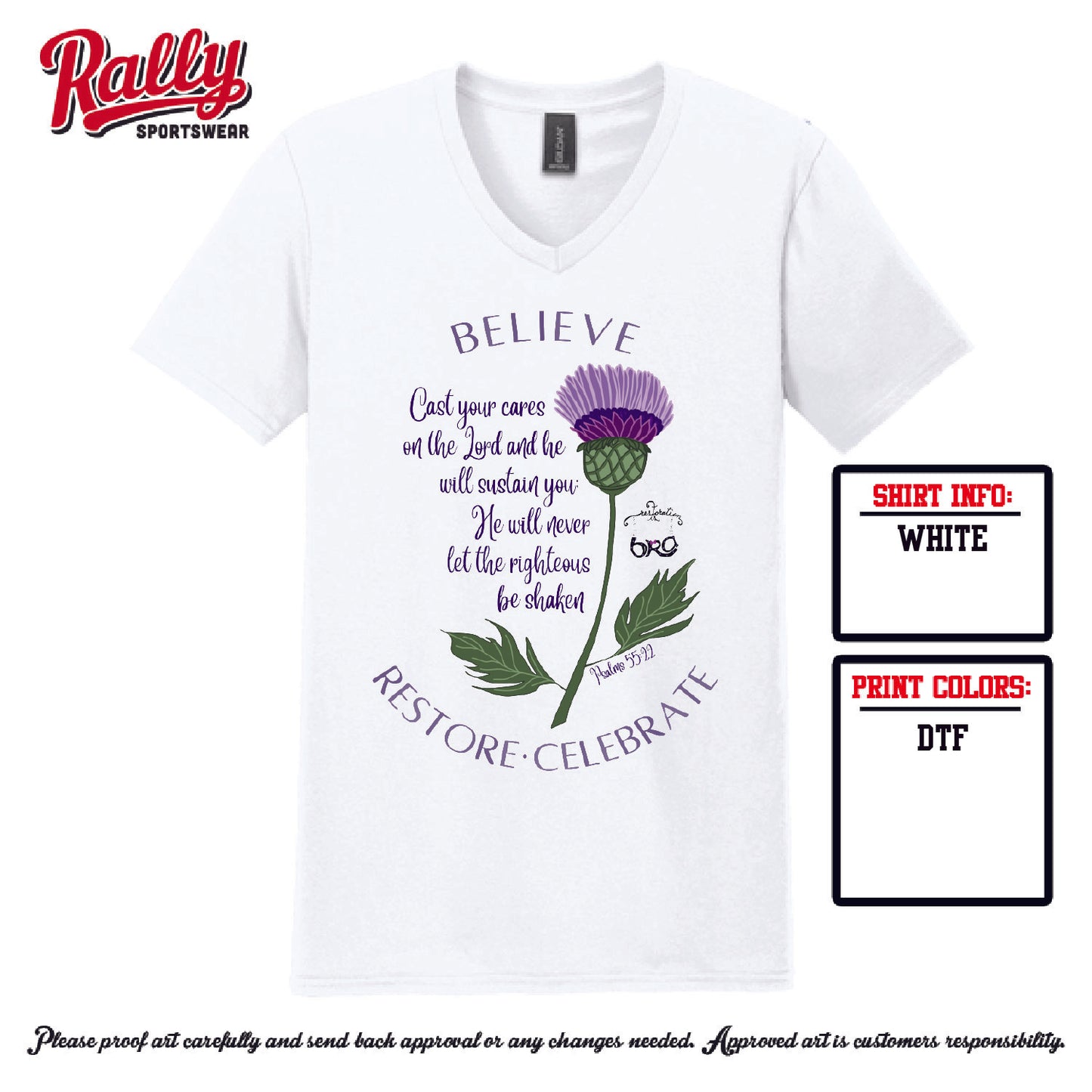 BRA25 - Psalm 55:22 (Various Colors and Styles)