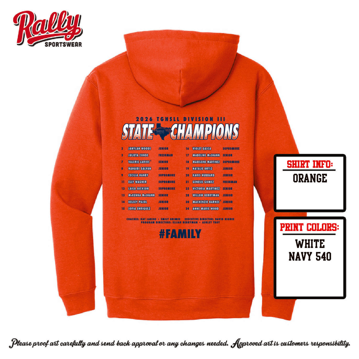 BPLSTATE26 - CHAMPIONS Hoodie - Orange