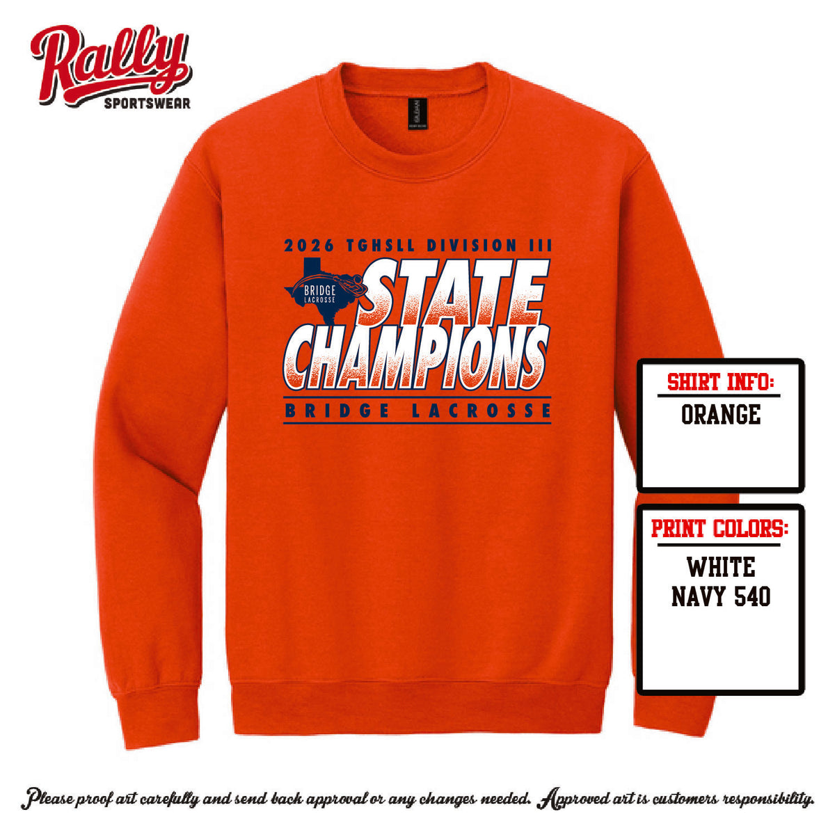 BPLSTATE26 - CHAMPIONS Sweatshirt - Orange