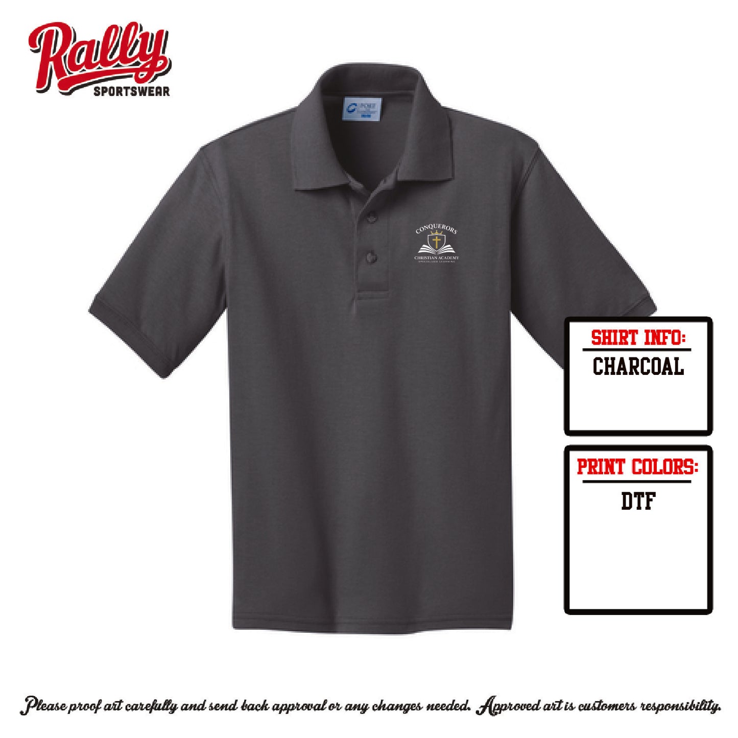 CONQ26 - Conquerors Polo - Dark Grey