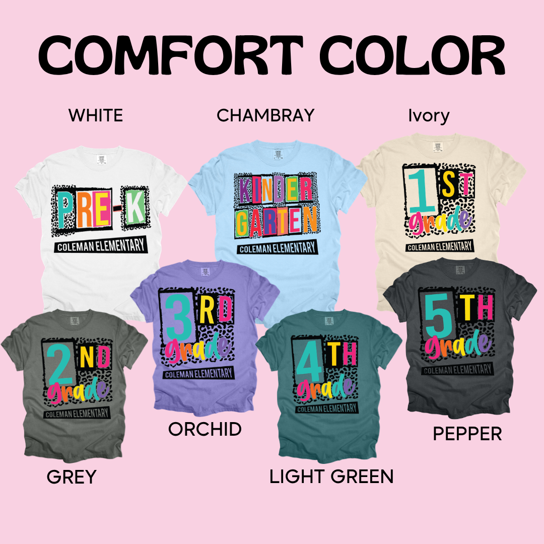 COLEMAN GRADE LEVEL SHIRTS