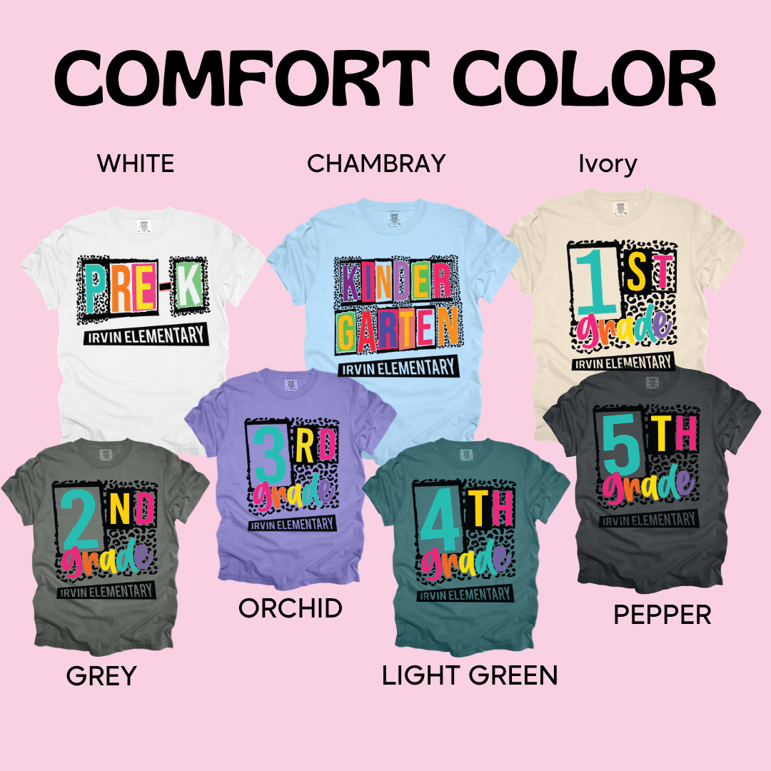 IRVIN GRADE LEVEL SHIRTS