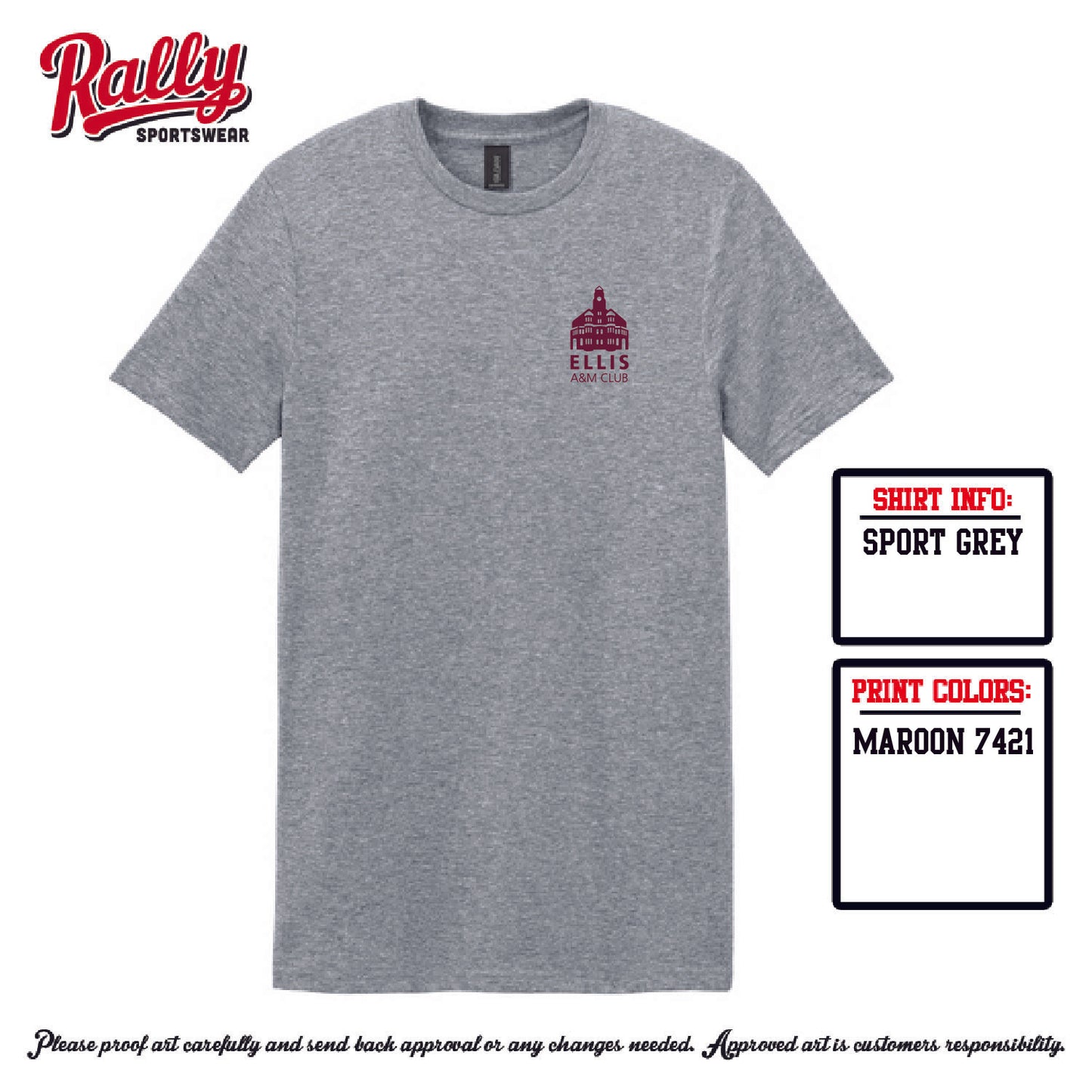 EAMC25 - Ellis A&M Club - Sport Grey SS Tee