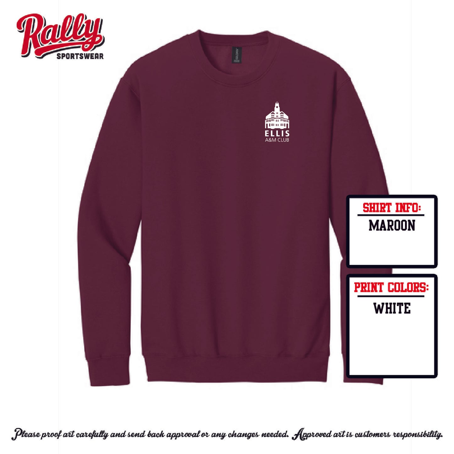 EAMC25 - Ellis A&M Club - Maroon Crewneck