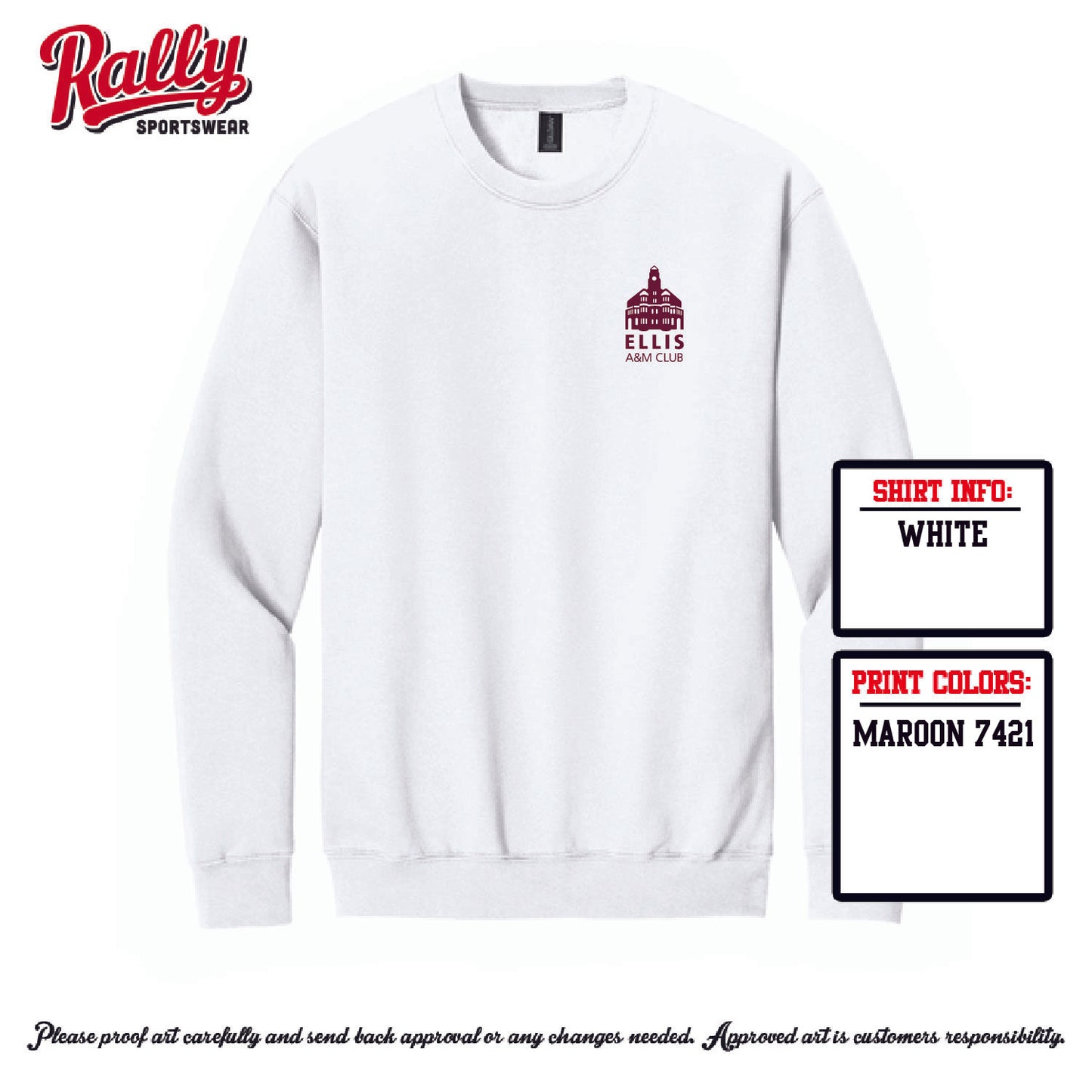 EAMC25 - Ellis A&M Club - White Crewneck