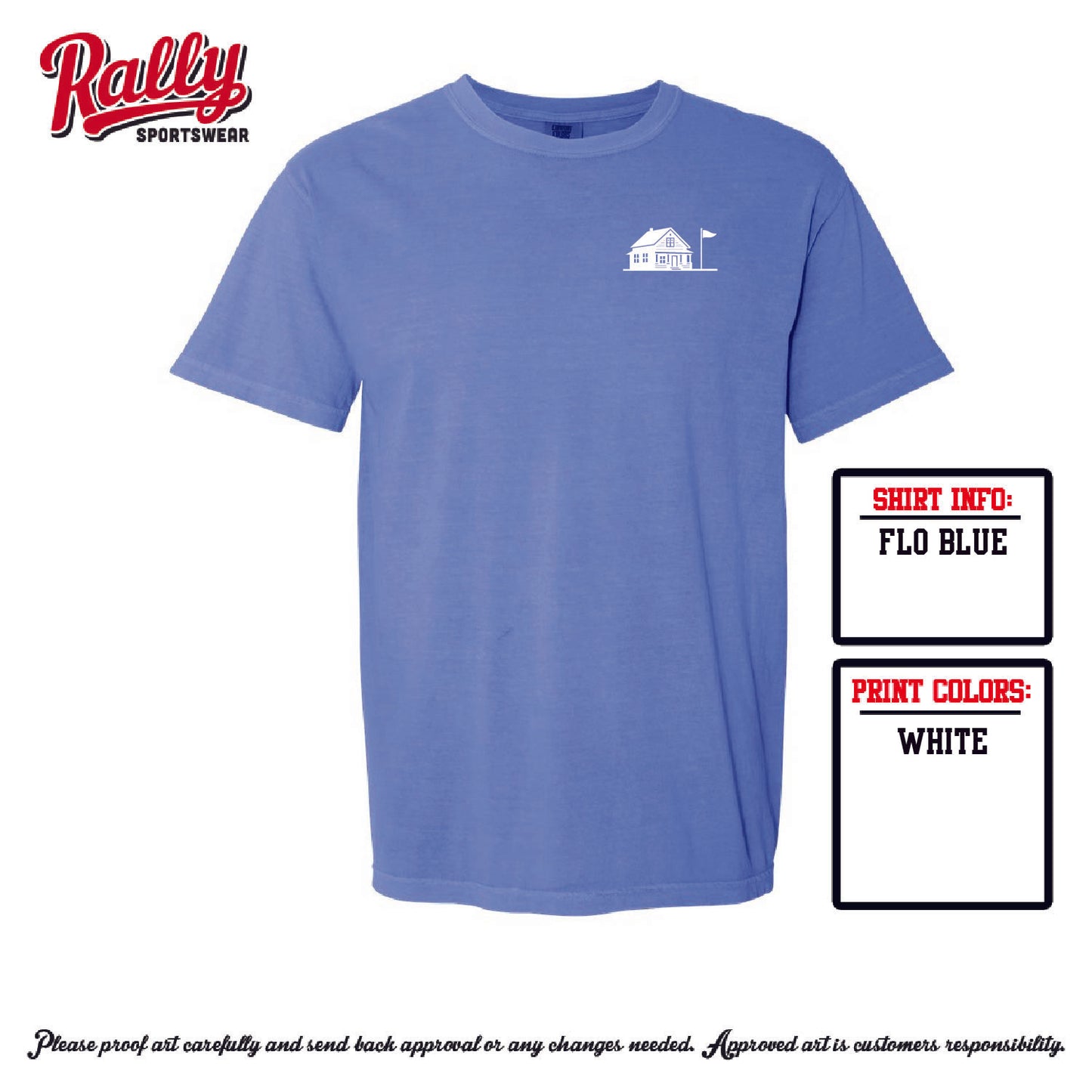 TGH25 -The Golf House - Flo Blue White Imprint - Adult