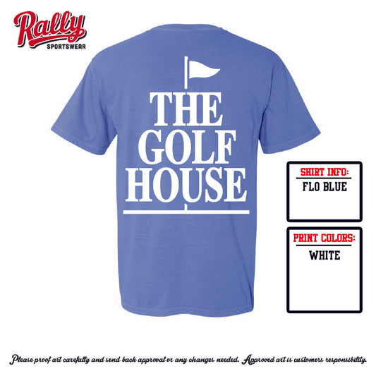 TGH25 -The Golf House - Flo Blue White Imprint - Adult