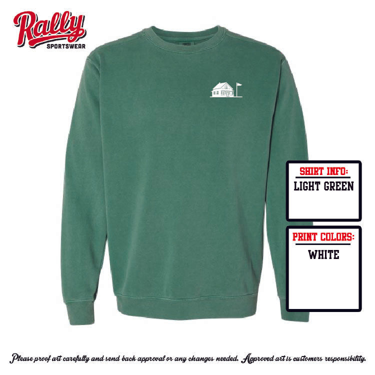 TGH25 -The Golf House - Light Green Comfort Color Crew - Adult