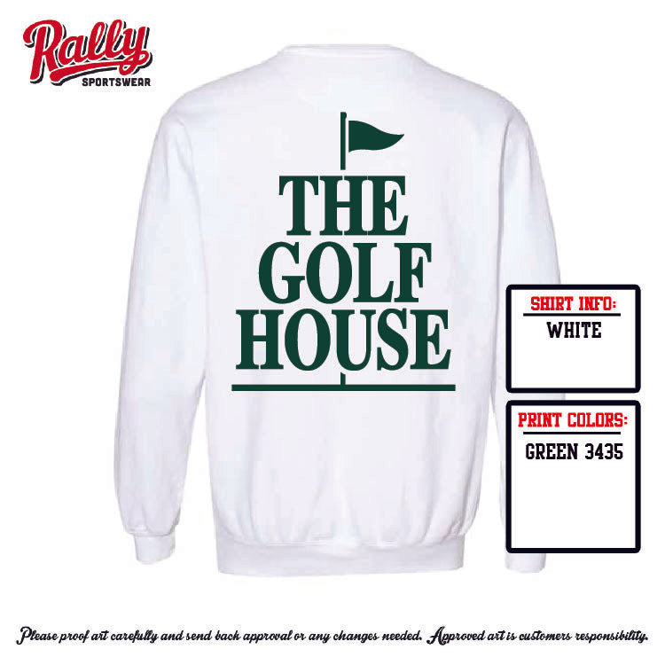 TGH25 -The Golf House - White Comfort Color Crew - Adult