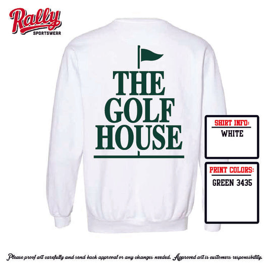TGH25 -The Golf House - White Comfort Color Crew - Adult