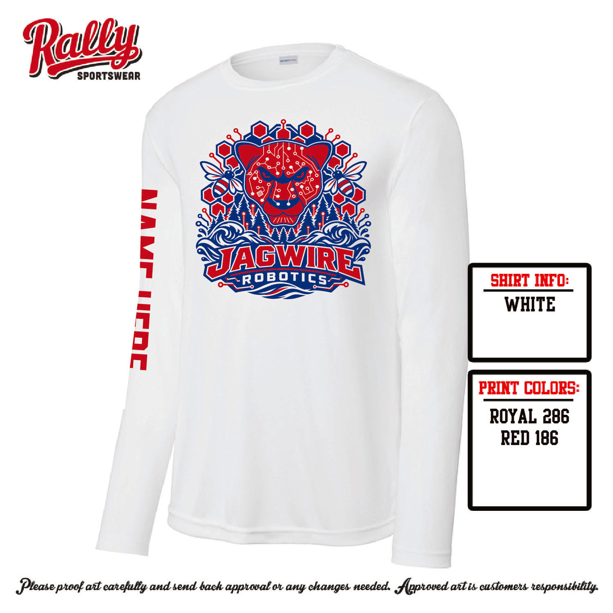 HJWRP27 - Jagwire Robotics Parent Shirt Long Sleeve WITH NAME