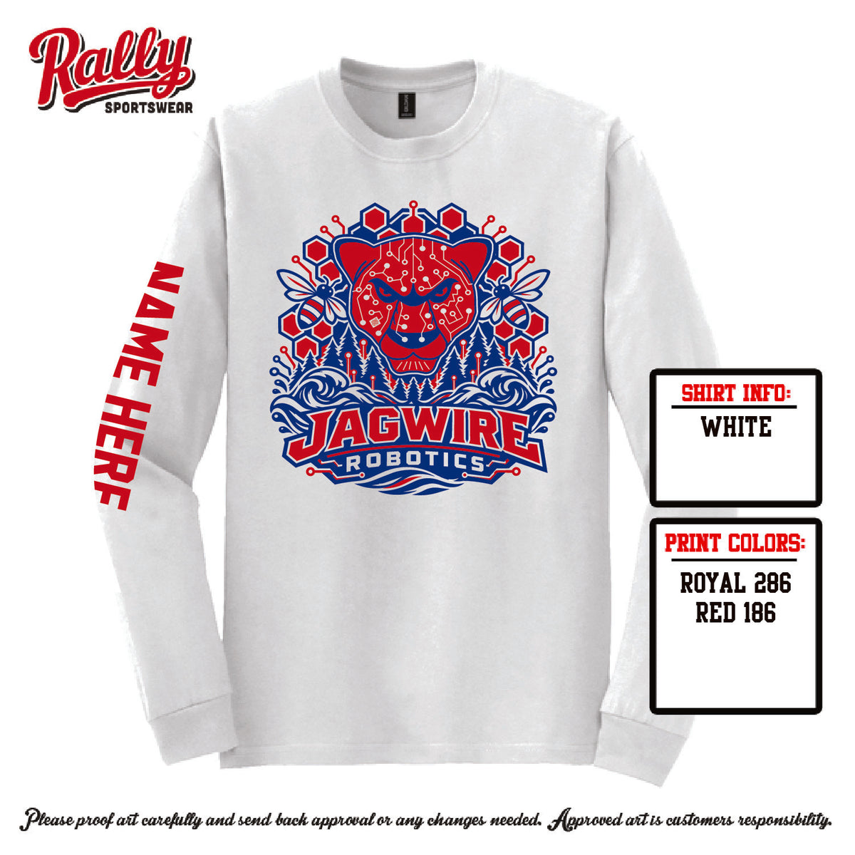 HJWRP27 - Jagwire Robotics Parent Shirt Long Sleeve WITH NAME