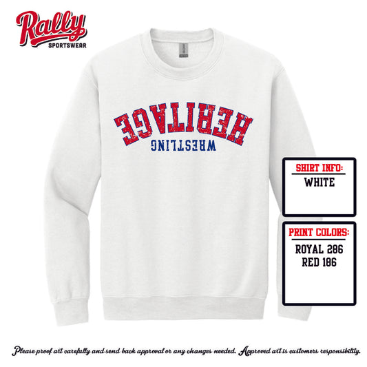 HHS Wrestling - Upside Down Sweatshirt White