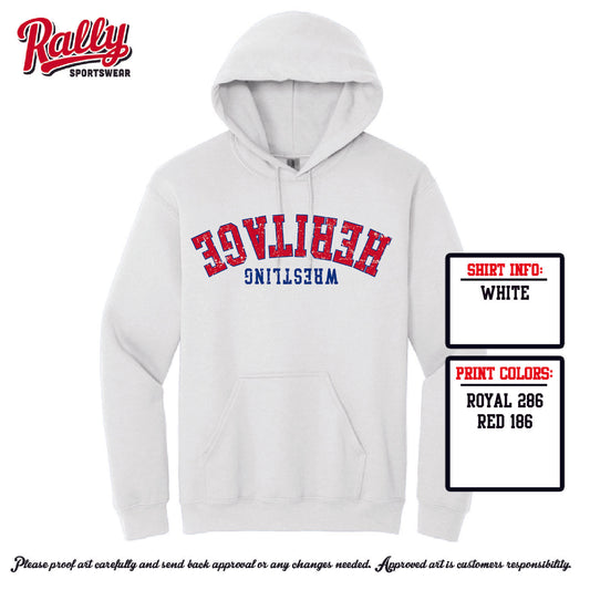HHS Wrestling - Upside Down Hoodie White
