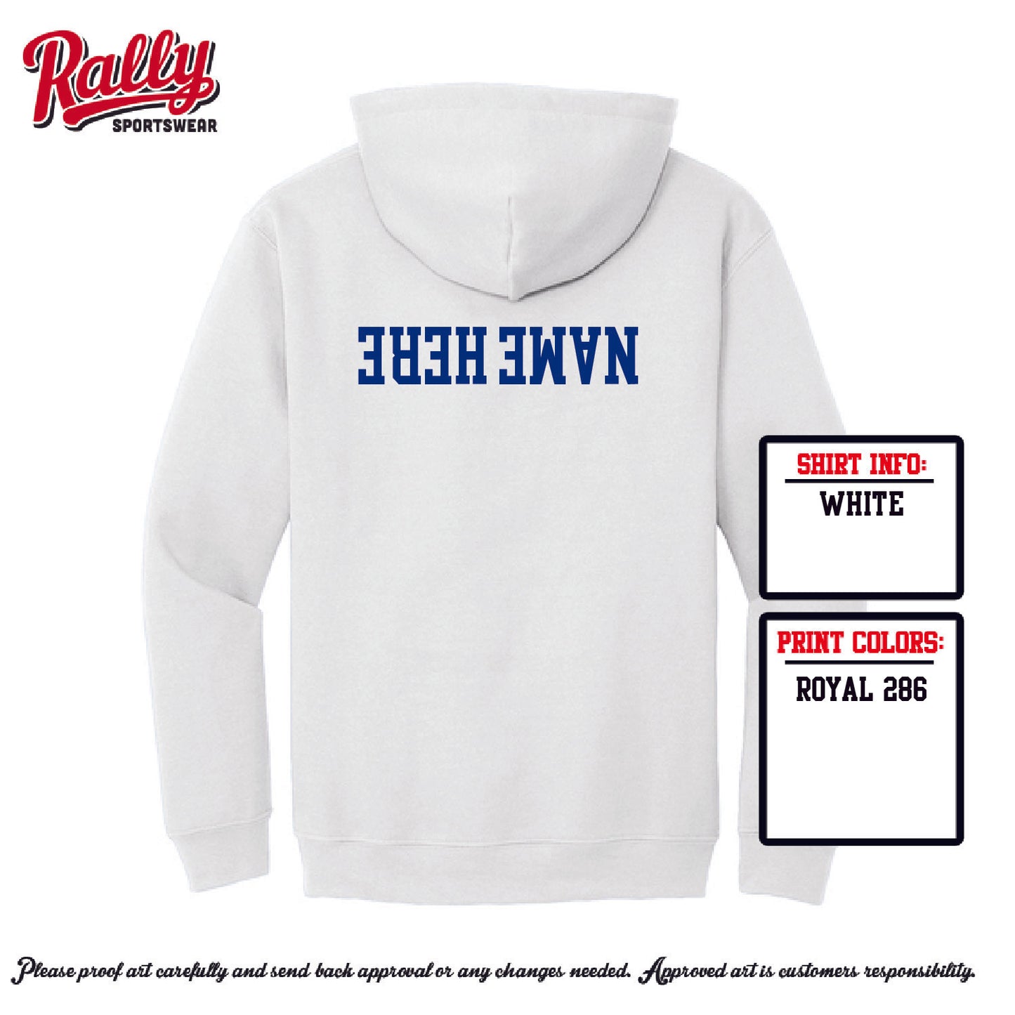 HHS Wrestling - Upside Down Hoodie White