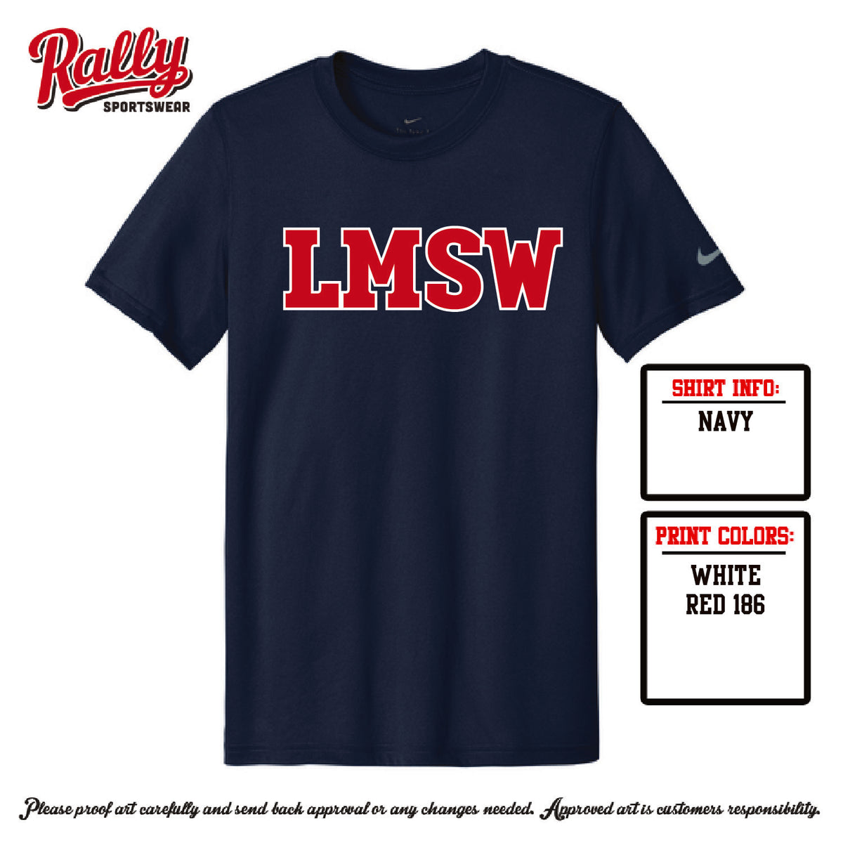 LMSW26 - LMSW Navy SS Tee (Various Material)
