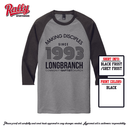 LCBC25 - 1993 Tee - Raglan 3/4 Tee