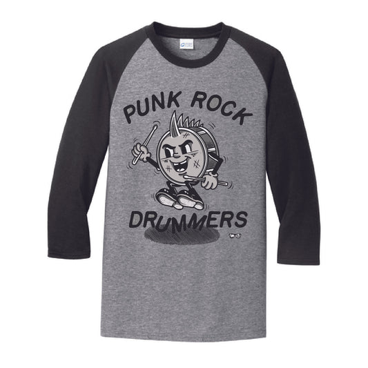 Punk Rock Drummers Perry 3/4 Adult Tees (Various Colors) - PRD